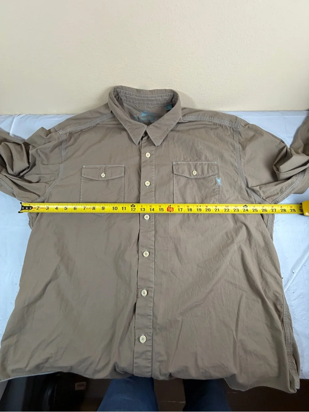 Tommy Bahama Men's Long-Sleeve Button-Down Shirt in Light Brown